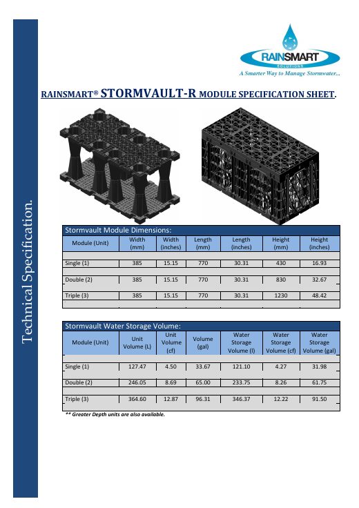 StormVault Specification Sheet preview